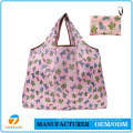 Foldable Polyester Cloth Reusable Fashion Shopping Bags with Rope Handle